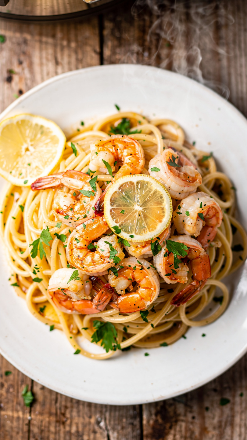 Instant Pot Spaghetti with Shrimp Scampi